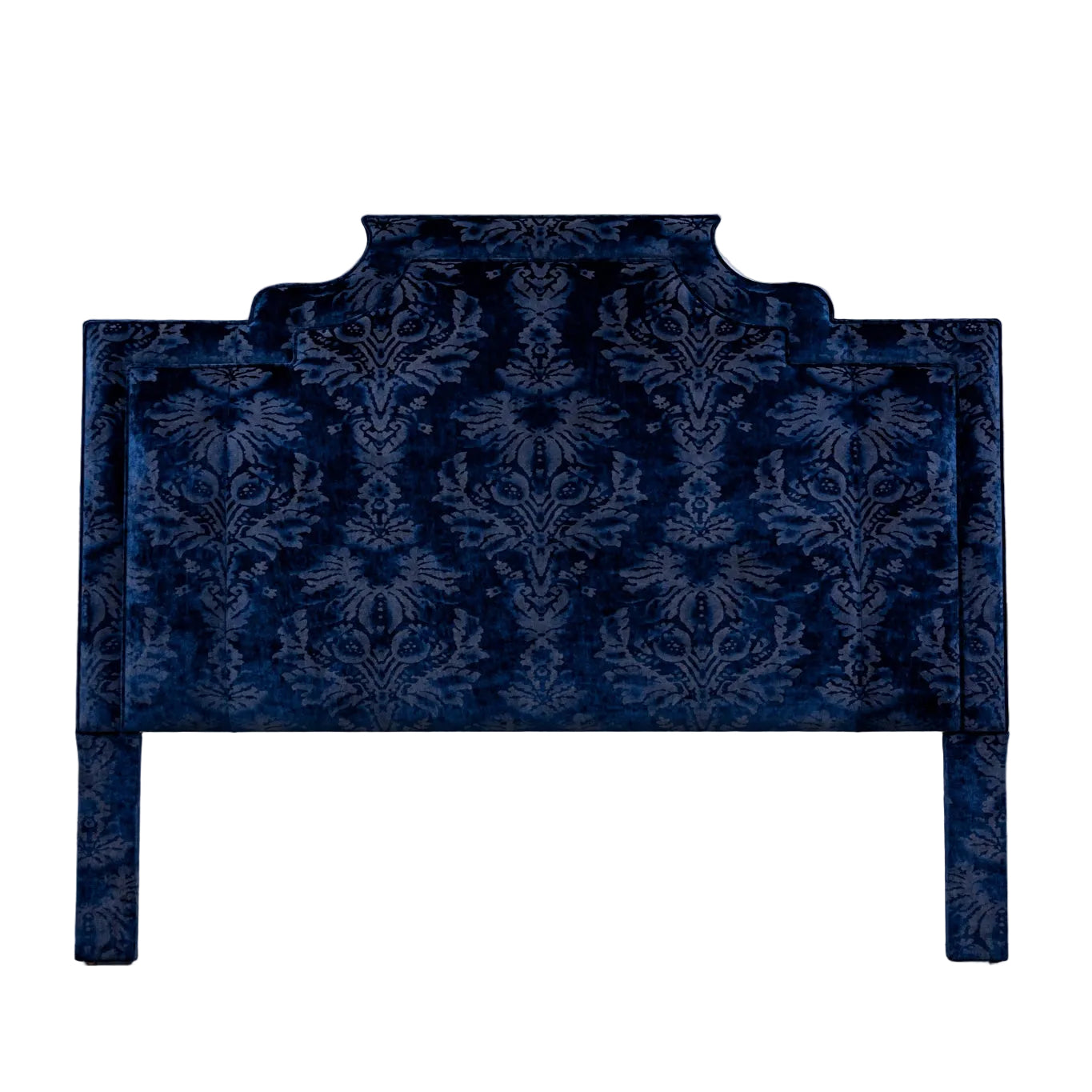66"H Queen Headboard - Lee Jofa Parham Velvet Azure Fabric - Self Welted