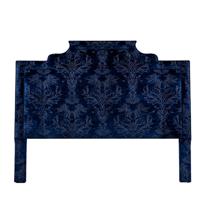 66"H Queen Headboard - Lee Jofa Parham Velvet Azure Fabric - Self Welted