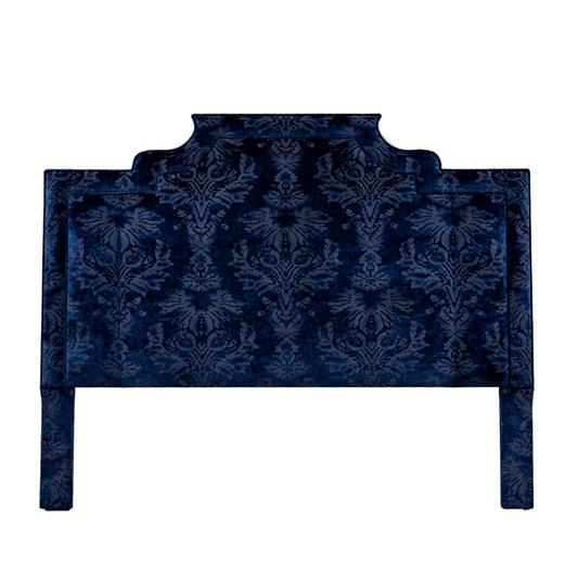 66"H Queen Headboard - Lee Jofa Parham Velvet Azure Fabric - Self Welted
