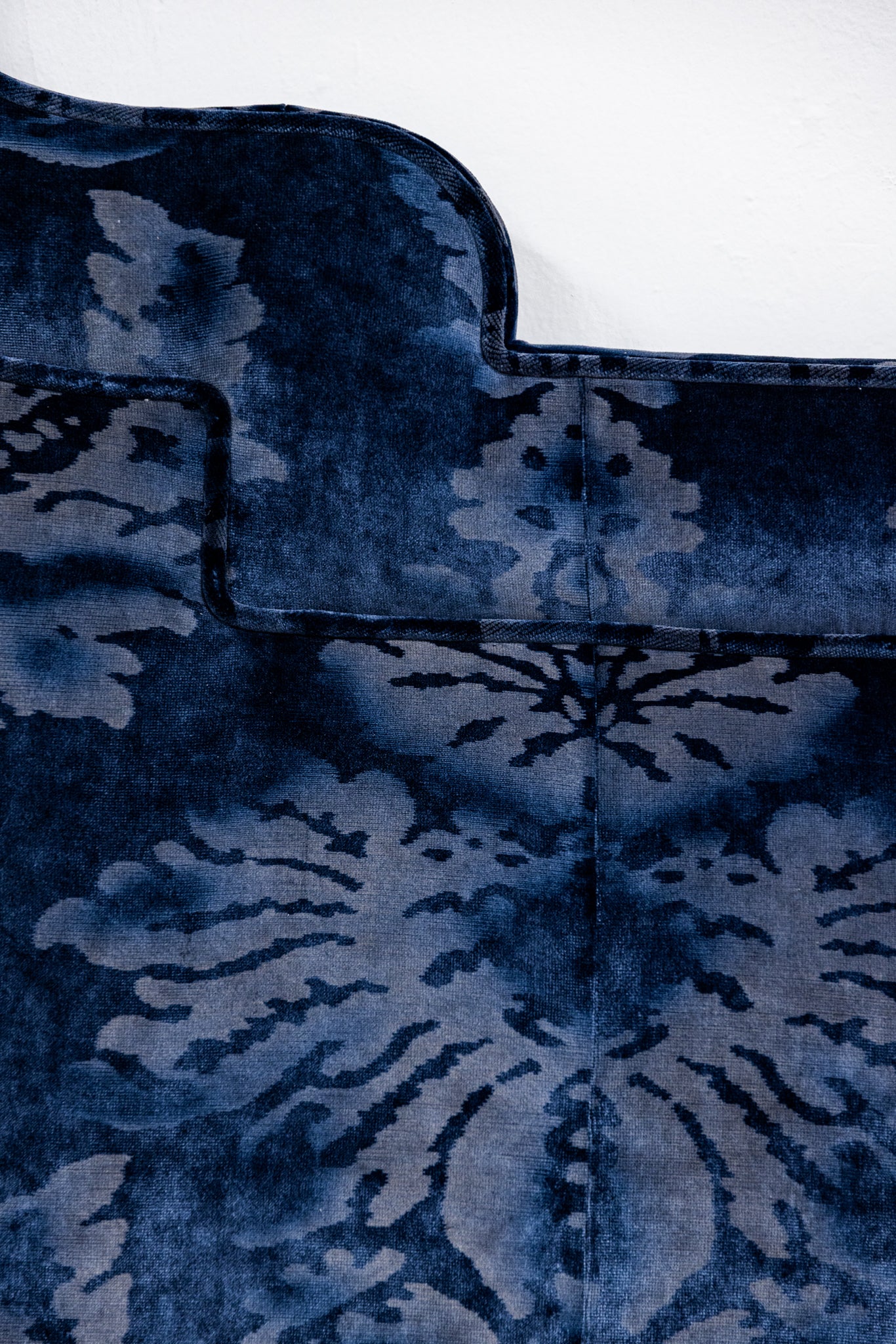 66"H Queen Headboard - Lee Jofa Parham Velvet Azure Fabric - Self Welted