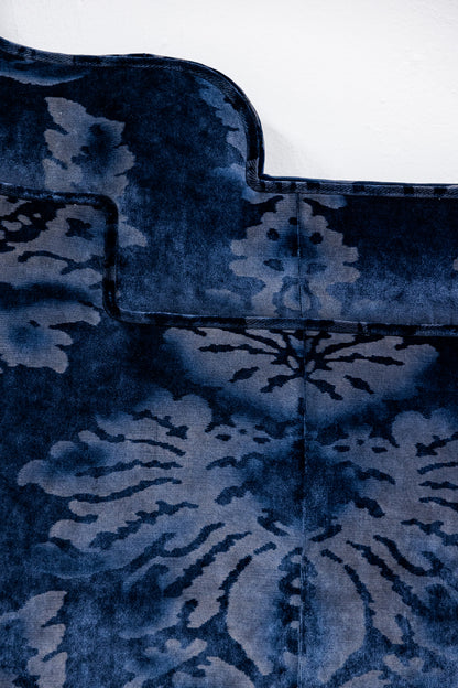 66"H Queen Headboard - Lee Jofa Parham Velvet Azure Fabric - Self Welted