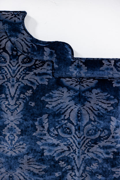 66"H Queen Headboard - Lee Jofa Parham Velvet Azure Fabric - Self Welted