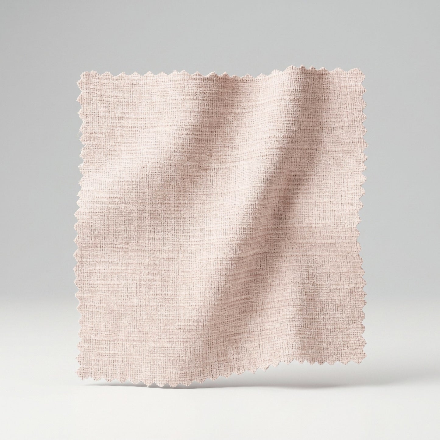 60" H Queen Upholstered Platform Bed - Pale Pink Chenille Fabric with White Trim