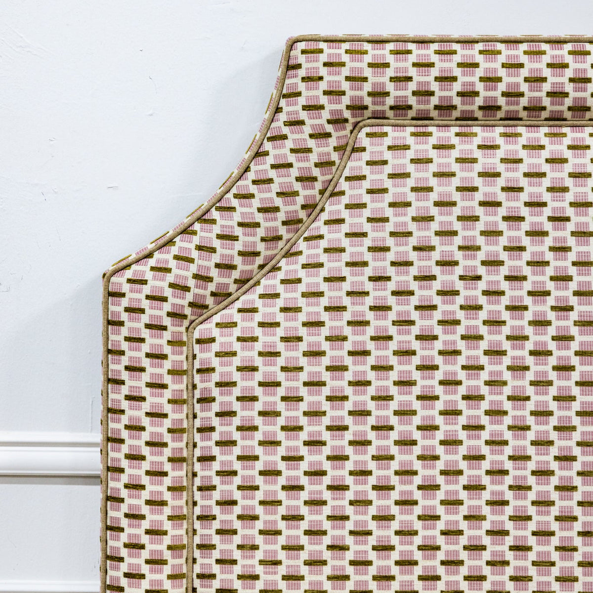 The Addison Queen Headboard - Jacquard Willow Orchid Chenille Fabric