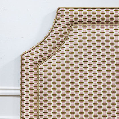 The Addison Queen Headboard - Jacquard Willow Orchid Chenille Fabric