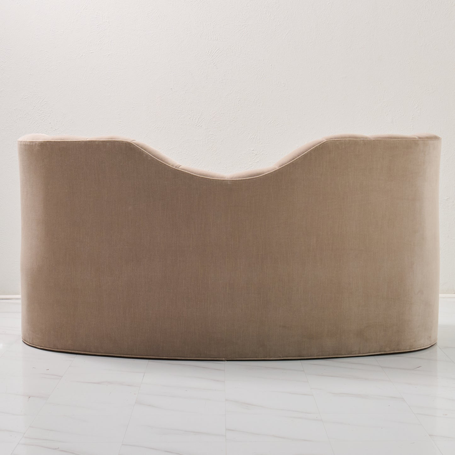 72" L Curved Loveseat Channeled Banquette