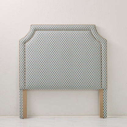 The Addison Queen Headboard - Chenille Jacquard - Mushroom Trim