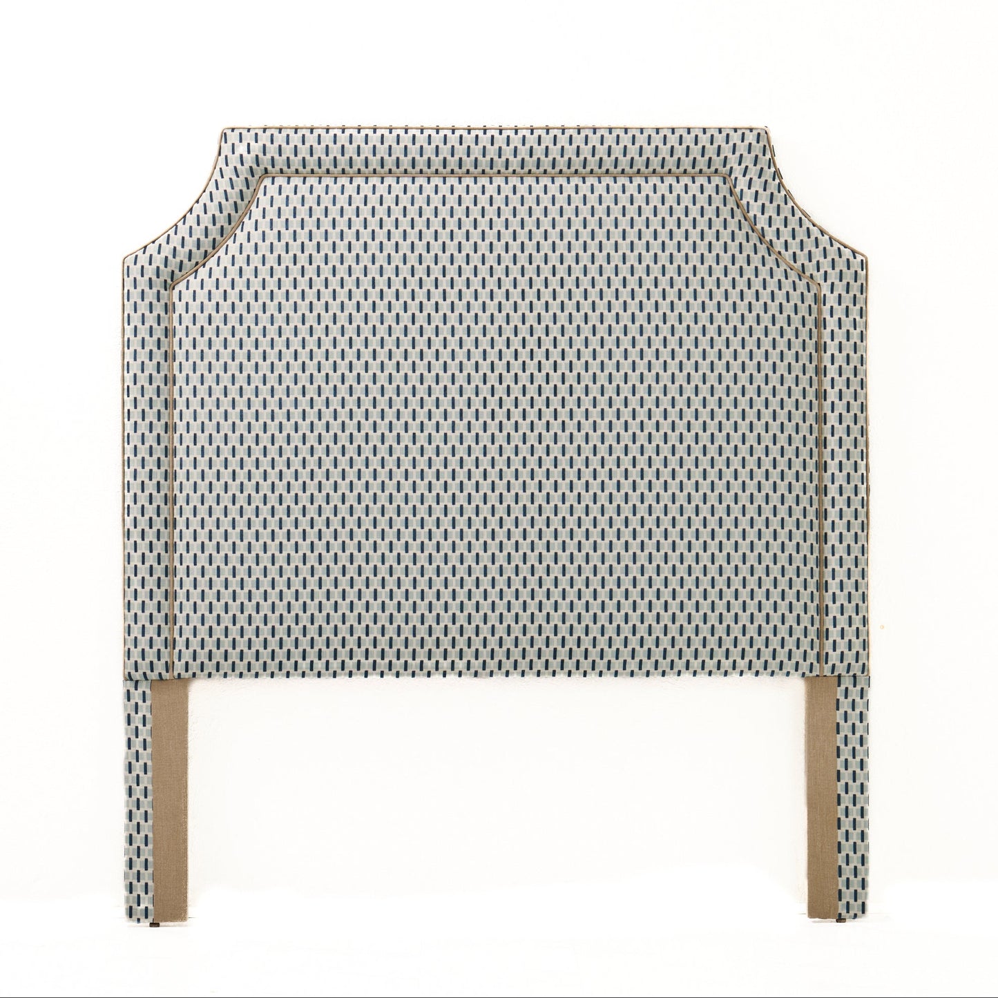 The Addison Queen Headboard - Chenille Jacquard - Mushroom Trim