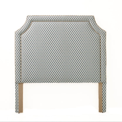 The Addison Queen Headboard - Chenille Jacquard - Mushroom Trim