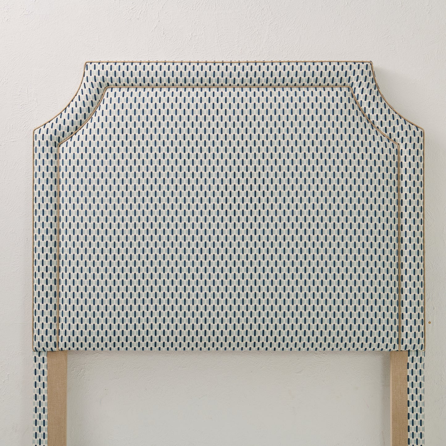 The Addison Queen Headboard - Chenille Jacquard - Mushroom Trim