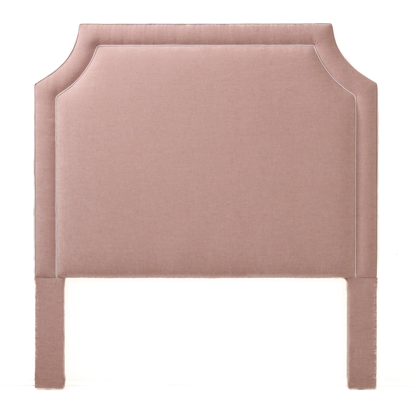 65" H Queen Headboard Pale Pink Performance Fabric - White Trim