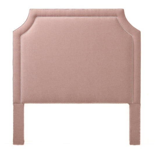 The Addison Queen Headboard - Pink Performance Fabric - White Trim