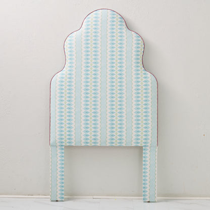 The Rachel Twin Headboard - Lillian August Print Fabric - Lavender Trim