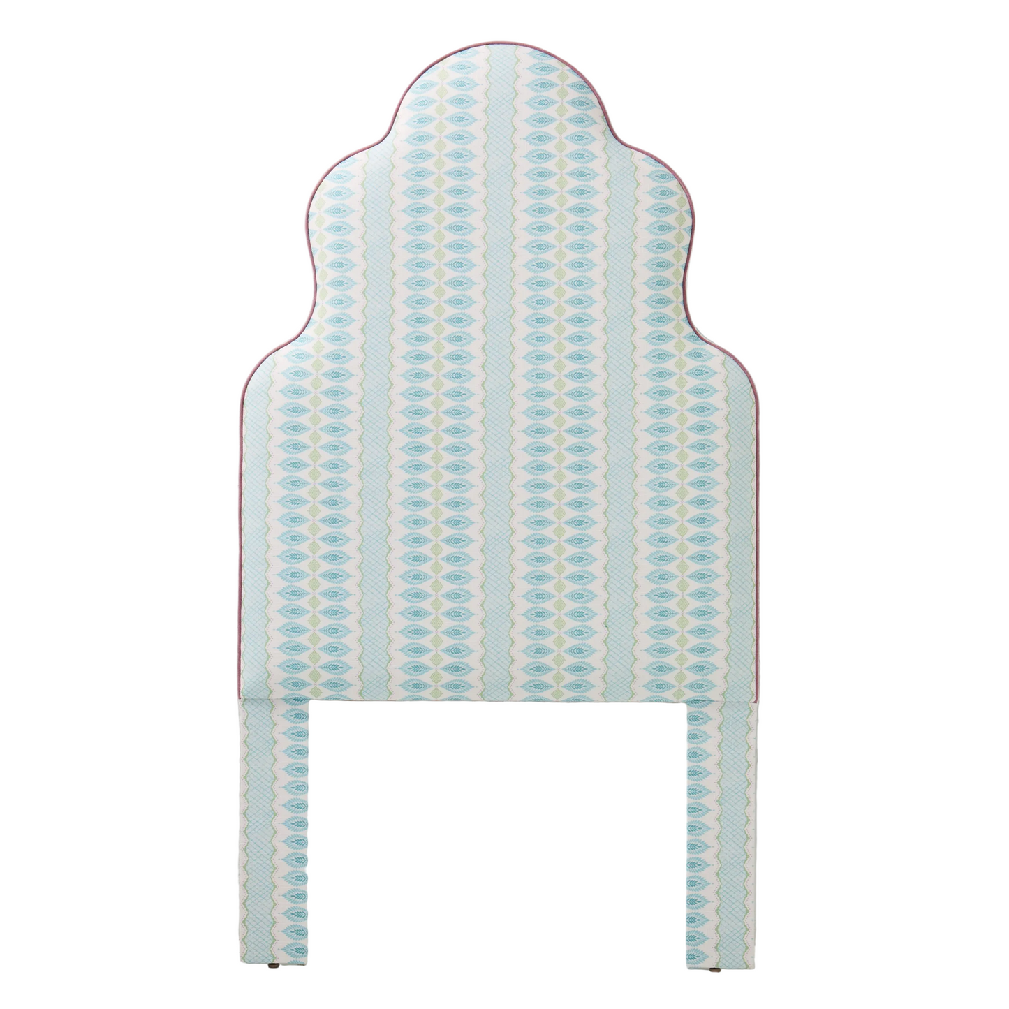 The Rachel Twin Headboard - Lillian August Print Fabric - Lavender Trim