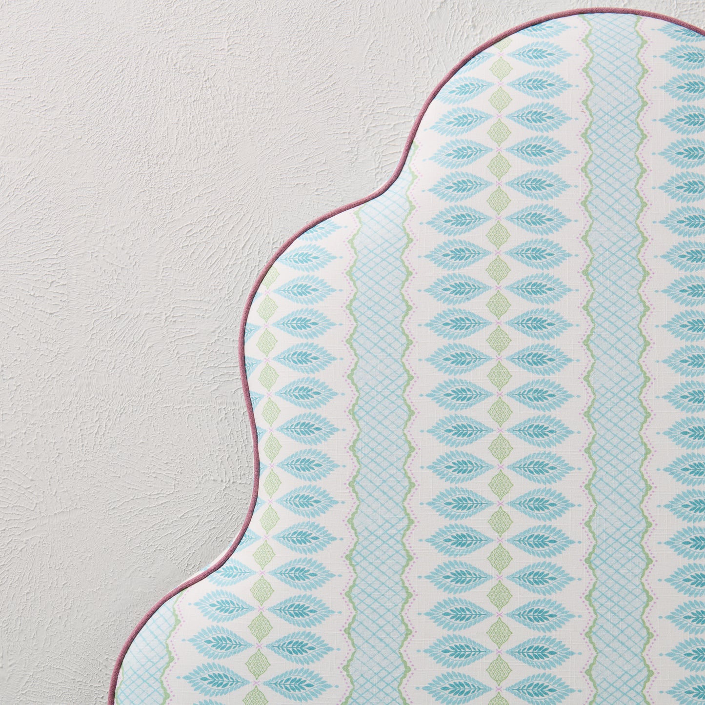 The Rachel Twin Headboard - Lillian August Print Fabric - Lavender Trim