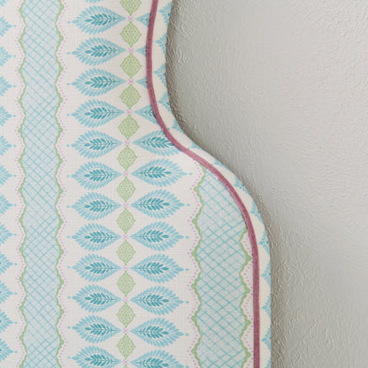 The Rachel Twin Headboard - Lillian August Print Fabric - Lavender Trim