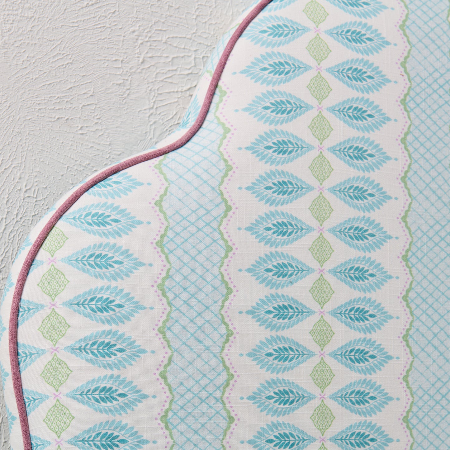 The Rachel Twin Headboard - Lillian August Print Fabric - Lavender Trim