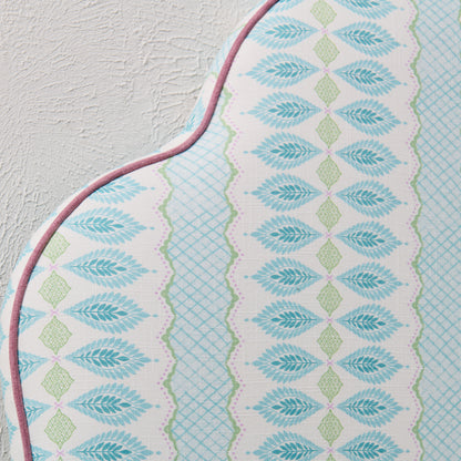 The Rachel Twin Headboard - Lillian August Print Fabric - Lavender Trim