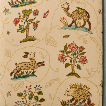 The Addison Twin Headboard - La Menagerie Schumacher Sage Green Fabric - Brown Trim
