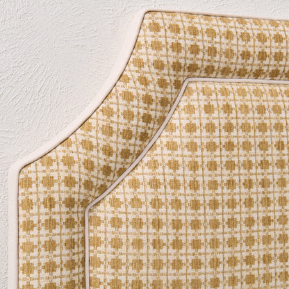 The Addison Twin Headboard - Kravet Camel Couture Fabric - Cream Trim