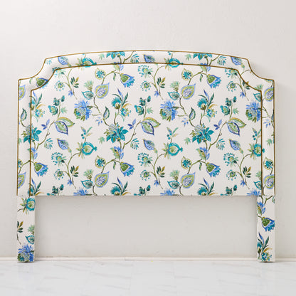 The Aliana King Headboard - Fabricate Floral Bouquet Fabric - Contrast Trim