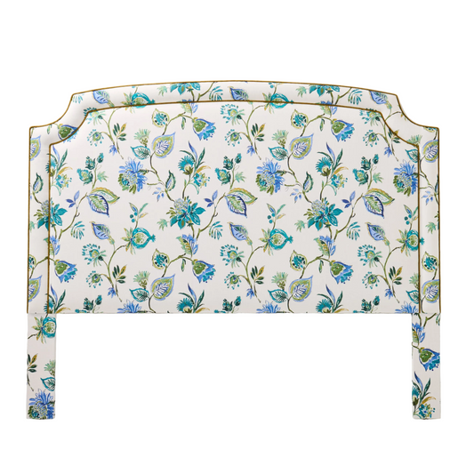 The Aliana King Headboard - Fabricate Floral Bouquet Fabric - Contrast Trim