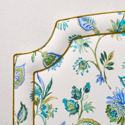 The Aliana King Headboard - Fabricate Floral Bouquet Fabric - Contrast Trim