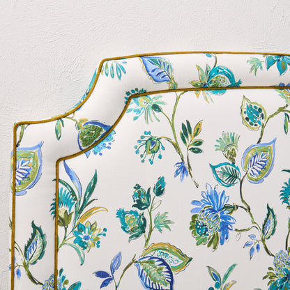 The Aliana King Headboard - Fabricate Floral Bouquet Fabric - Contrast Trim