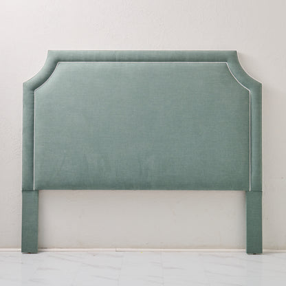 The Addison King Headboard - Sage Woven Fabric - White Trim