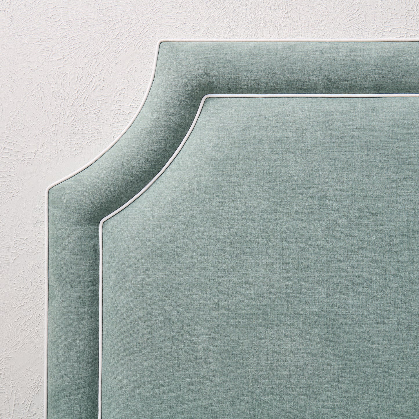 The Addison King Headboard - Sage Woven Fabric - White Trim