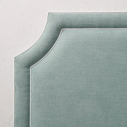 The Addison King Headboard - Sage Woven Fabric - White Trim