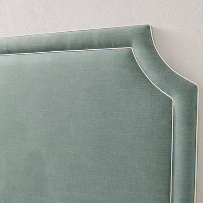 The Addison King Headboard - Sage Woven Fabric - White Trim