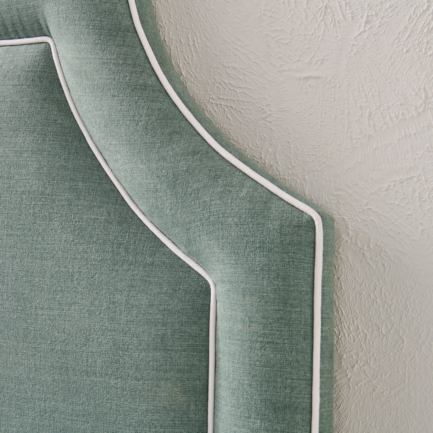 The Addison King Headboard - Sage Woven Fabric - White Trim