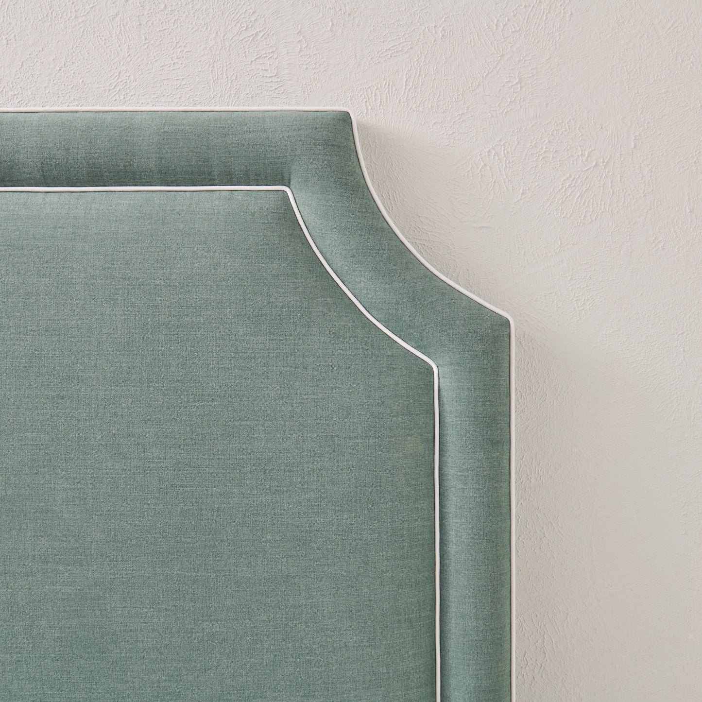 The Addison King Headboard - Sage Woven Fabric - White Trim