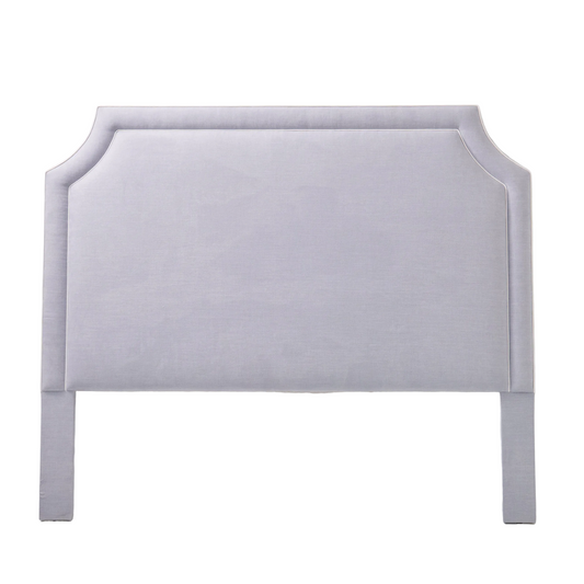 The Addison King Headboard -  Smoke Gray Woven Fabric - White Trim