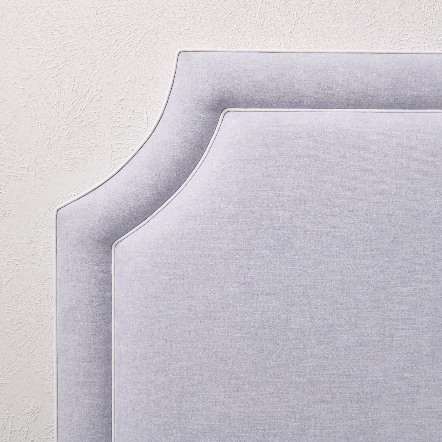 The Addison King Headboard -  Smoke Gray Woven Fabric - White Trim