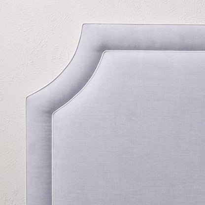 The Addison King Headboard -  Smoke Gray Woven Fabric - White Trim