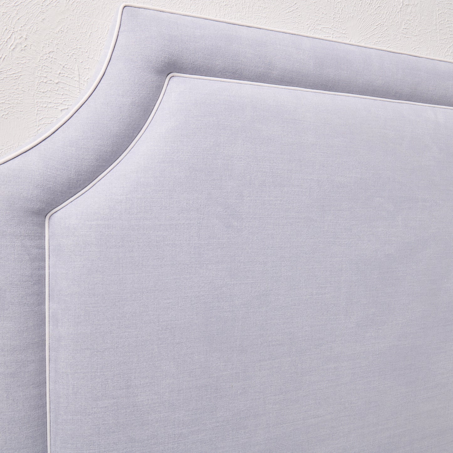 The Addison King Headboard -  Smoke Gray Woven Fabric - White Trim