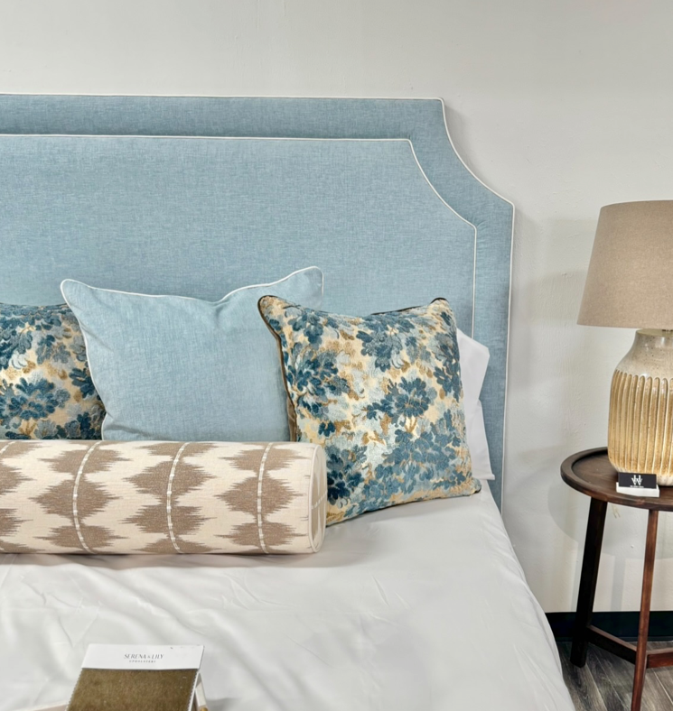 Seafoam Blue Chenille Pillows