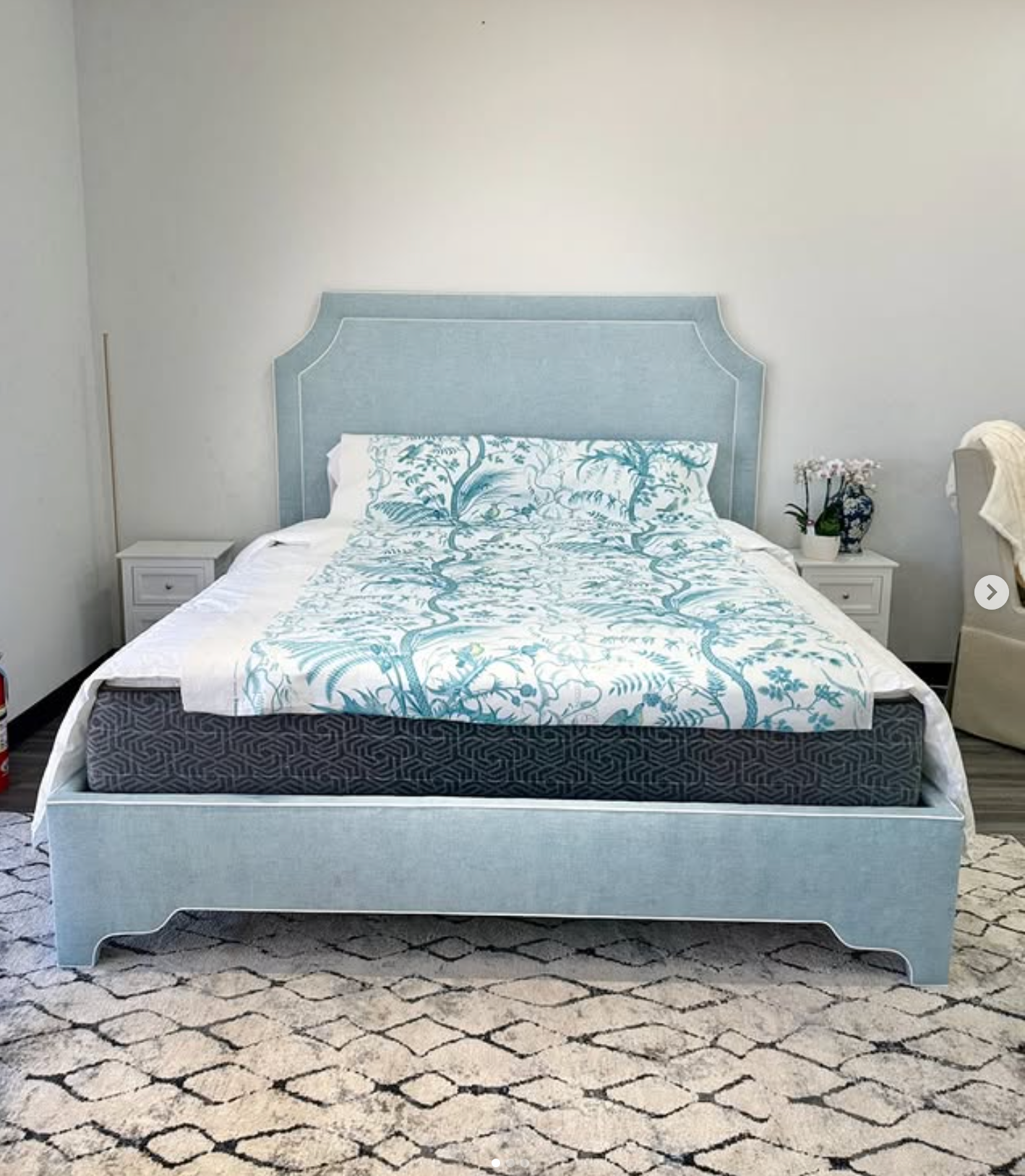 King platform bed.