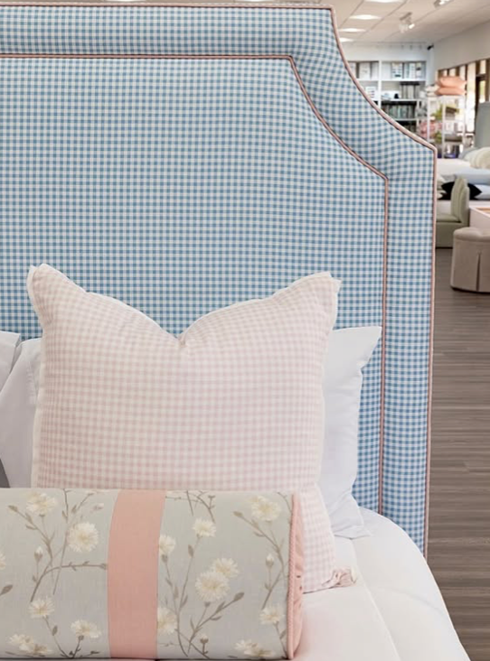 24”x24” Throw Pillow ( Set of 2) - Pink Gingham Fabric - Custom Upholstered Accent Pillows