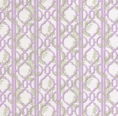 The Camille Glider Chair – Colette  Lavender Fabric - Pistachio Green Trim