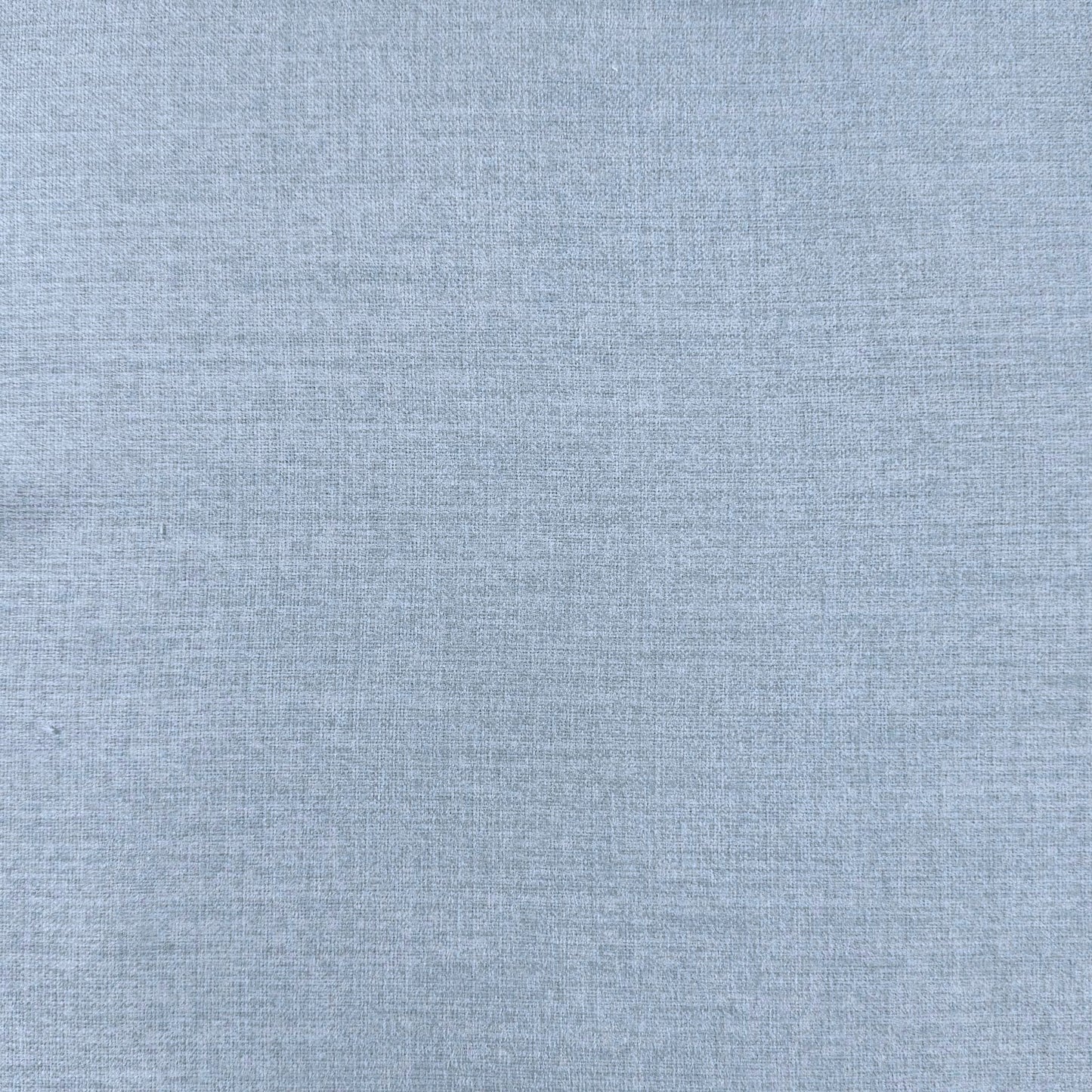 65" H King Platform Bed - Scalloped Legs - Sky Blue Woven Fabric with White Trim