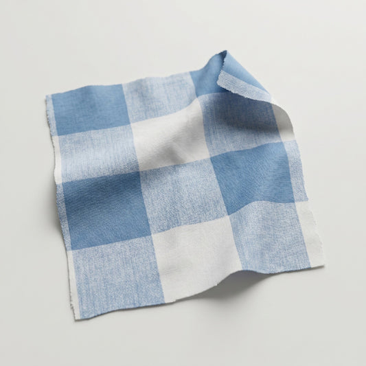 Twin to king Upholstered Trundle Daybed in Buffalo Blue Fabric - Sky Blue Trim