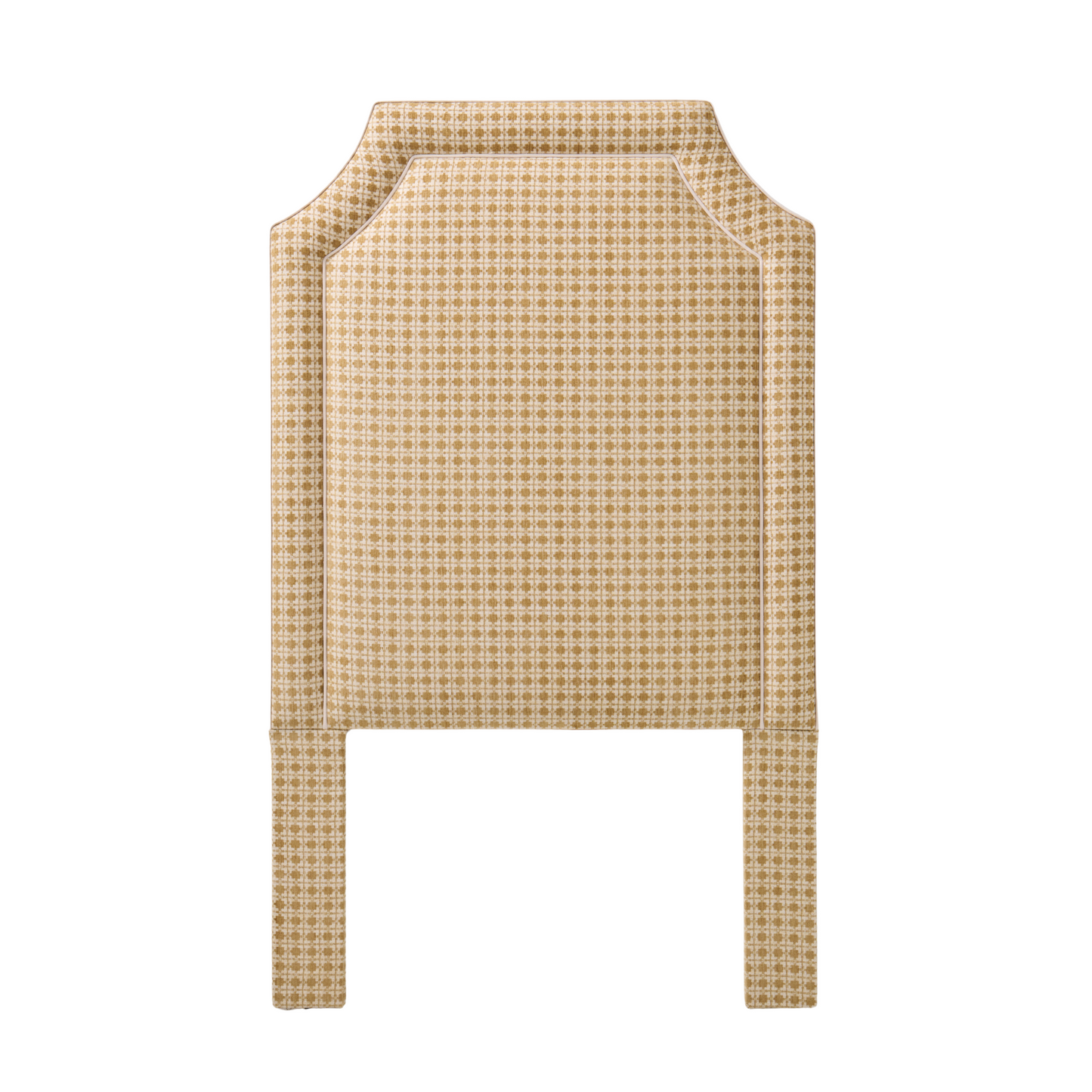 The Addison Twin Headboard - Kravet Camel Couture Fabric - Cream Trim