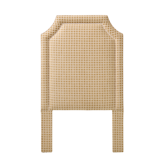 The Addison Twin Headboard - Kravet Camel Couture Fabric - Cream Trim