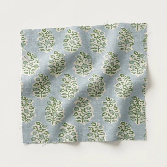 65”H Queen Platform Upholstered Bed - Perry Green Polyester Fabric with Green Trim