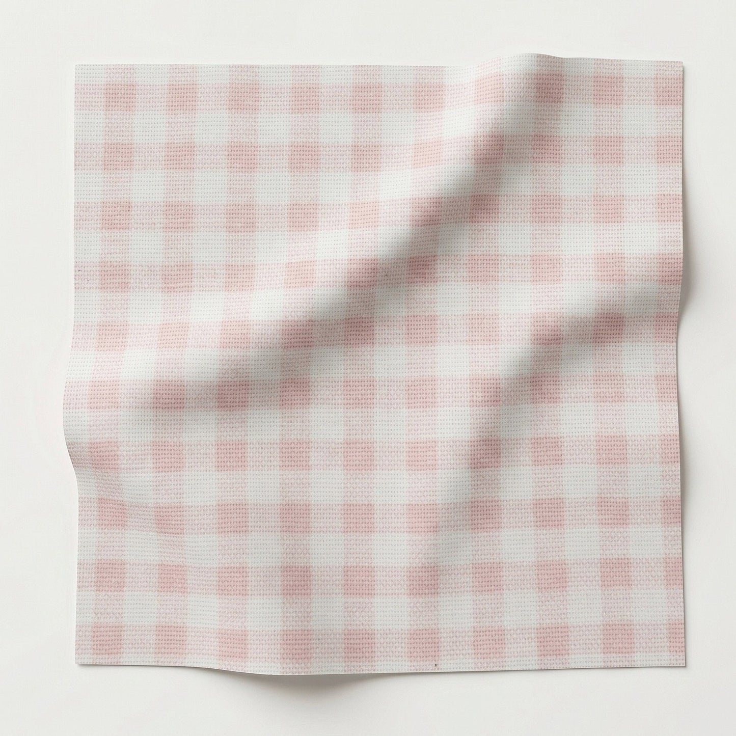 The Helena Twin Headboard - Pink Gingham Fabric - Green Trim