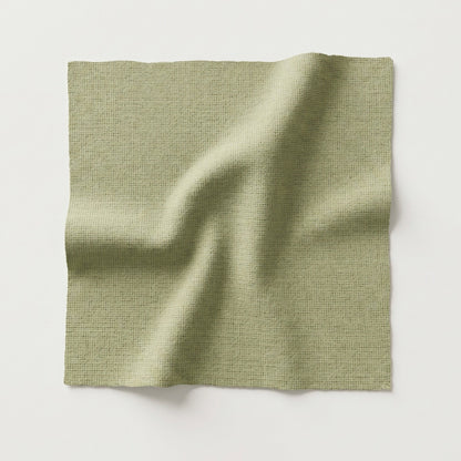 65" H Queen Upholstered Platform Bed - Scalloped Legs - Pistachio Green Woven Fabric with White Trim