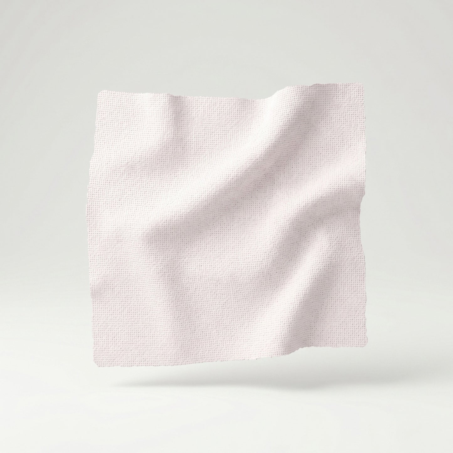 65” H Queen Upholstered Platform Bed - Scalloped Legs - Powder Pink Woven Fabric with White Trim